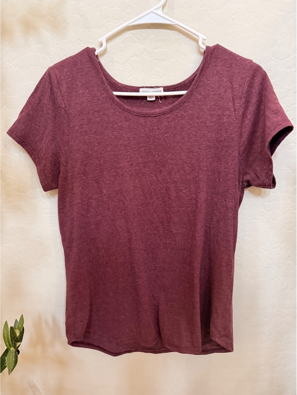 Threads 4 thought razer back plum t shirt